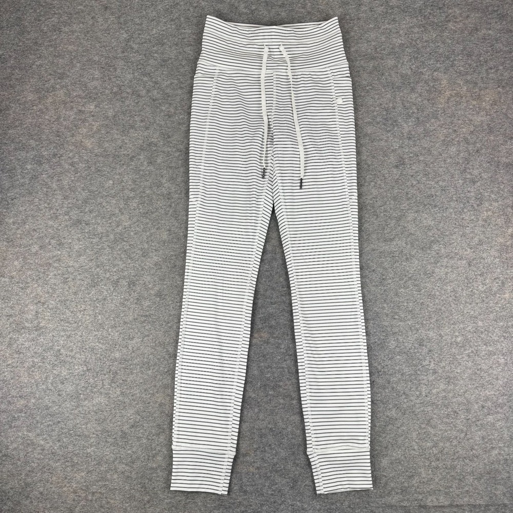 Halara High Waisted Drawstring Striped Yoga Leggings 28" Pockets Womens Small S